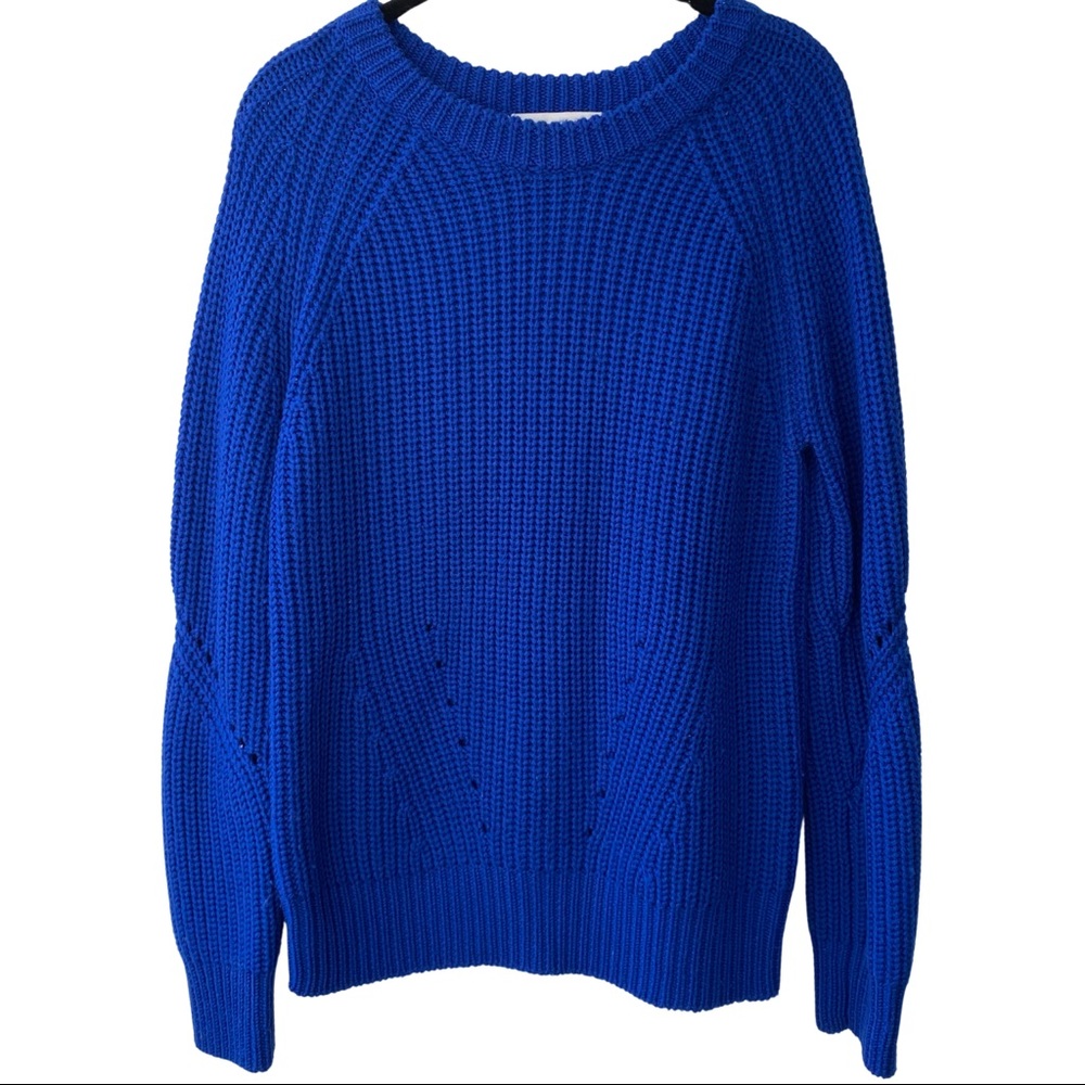 Sandro Blue Chunky Wool Knit Sweater